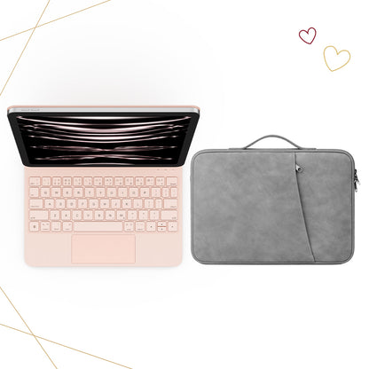 CHESONA Cloud Keyboard Case & Nubuck Leather Sleeve Bag for iPad 11th (A16,2025)