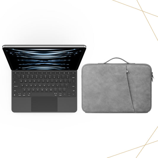 CHESONA Cloud Keyboard Case & Nubuck Leather Sleeve Bag for iPad Pro 12.9'' (6th/5th/4th/3rd Gen)
