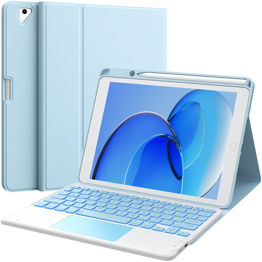 CHESONA Step Series Keyboard Case for iPad 9th/8th/7th/Air 2rd/Pro 10.5 (Blue)