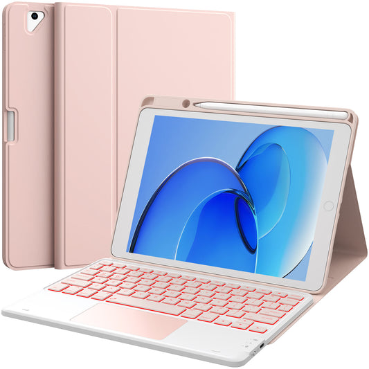 CHESONA Step Series Keyboard Case for iPad 9th/8th/7th/Air 2rd/Pro 10.5 (Pink)