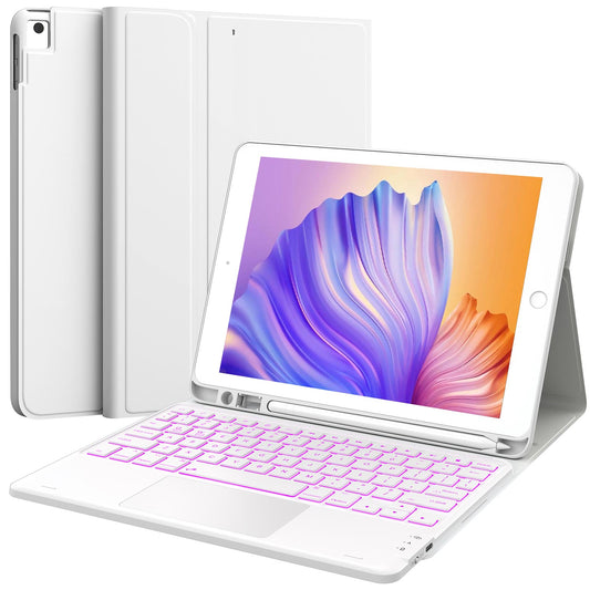 CHESONA Step Series Keyboard Case for iPad 9th/8th/7th Gen 10.2" (White)