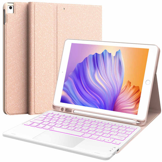 CHESONA Step Series Keyboard Case for iPad 9th/8th/7th Gen 10.2" (Pink)