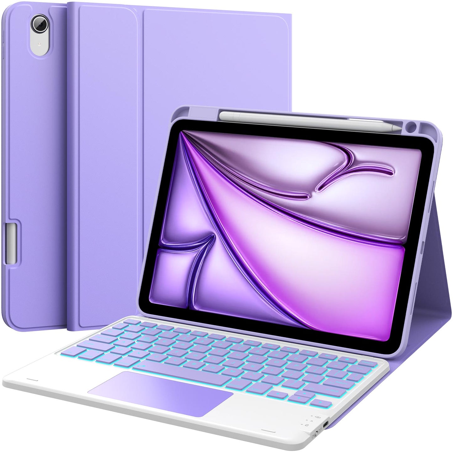 CHESONA Step Series Keyboard Case for iPad Air 11 inch/ Air 5th 4th Gen 10.9 inch (Purple)