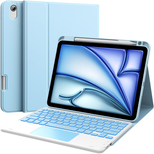 CHESONA Step Series Keyboard Case for iPad Air 11 inch/ Air 5th 4th Gen 10.9 inch (Blue)