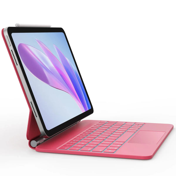 Chesona Cloud keyboard case positioned for writing and trackpad navigation on iPad