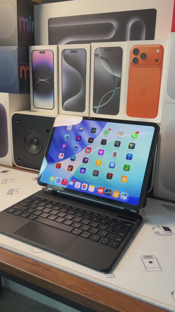Creator demonstrating the CHESONA Cloud Digital iPad keyboard case with responsive trackpad, comfortable typing, and adjustable viewing.