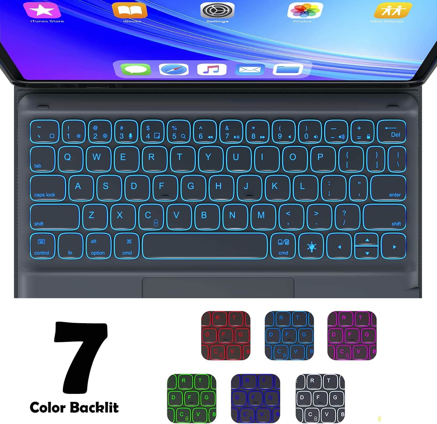 CHESONA Funda para iPad Pro de 12.9 pulgadas 2021 con teclado, teclado  (para iPad Pro de 12.9 pulgadas, 5ª generación, 4ª/3ª generación),  desmontable